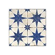 RO'MA NATURE - Carrelage Vintage effet Carreau ciment 3D Etoile Bleue et Fond Blanc 45x45x0,95 cm Sparta - Sol et mur intérieur (vendu par carton de 1 m²) - vignette