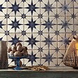 RO'MA NATURE - Carrelage Vintage effet Carreau ciment 3D Etoile Bleue et Fond Blanc 45x45x0,95 cm Sparta - Sol et mur intérieur (vendu par carton de 1 m²) - vignette