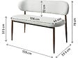 HABITAT ET JARDIN - Banc de salle à manger en tissu - 110 cm - "Sélène" - 3 places - Gris clair et marron - vignette