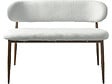 HABITAT ET JARDIN - Banc de salle à manger en tissu - 110 cm - "Sélène" - 3 places - Gris clair et marron - vignette