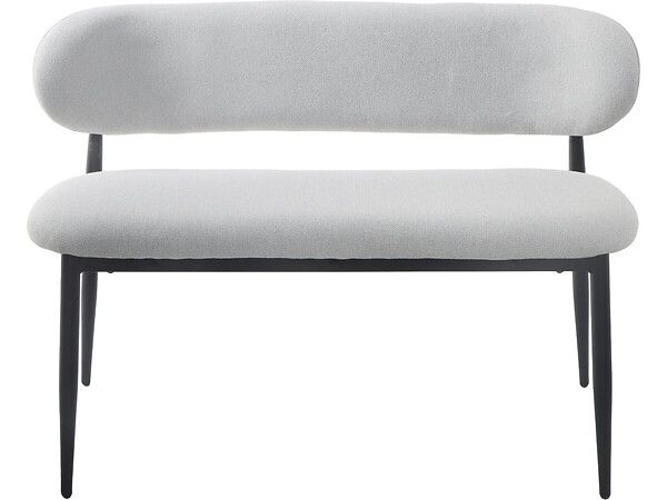 HABITAT ET JARDIN - Banc de salle à manger en tissu - 110 cm - "Sélène" - 3 places - Gris clair et Noir - large