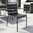 OVIALA - Ensemble table de Jardin et 8 fauteuils en métal gris - Palavas - vignette