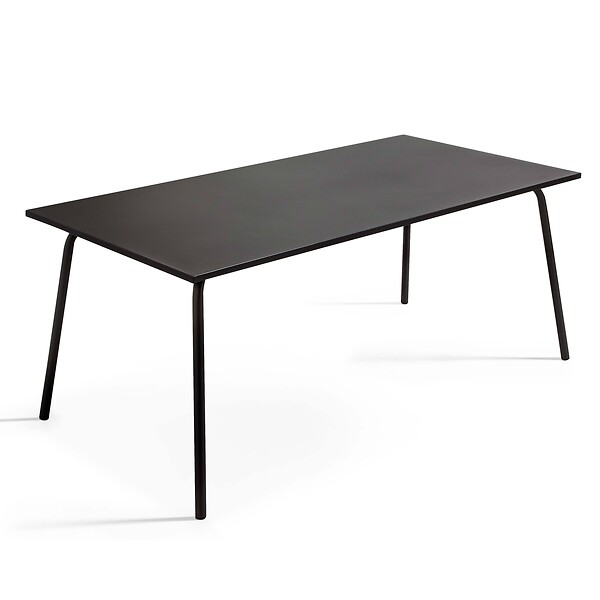 OVIALA - Ensemble table de Jardin et 8 fauteuils en métal noir - Palavas - large