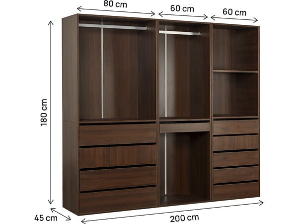 HABITAT ET JARDIN - Kit dressing " Opéra " modulable - 3 éléments - Marron - large