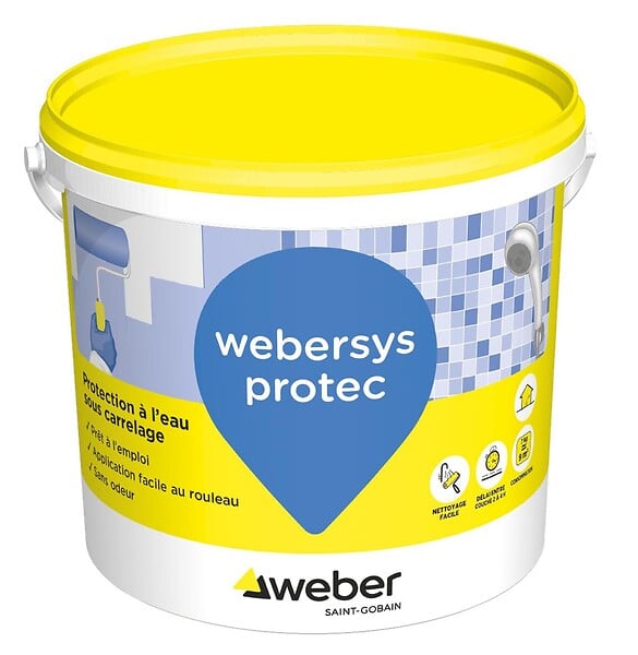 WEBER - Système de protection à l'eau sous carrelage WEBERSYS PROTECT - Seau 7kg- réf : 16050007 - WEBER - large