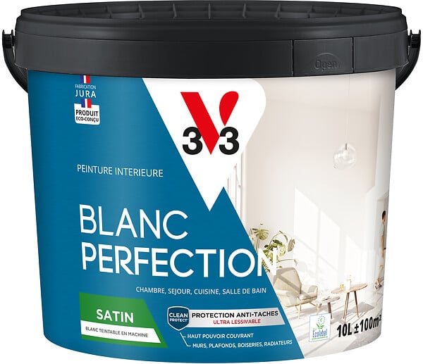 V33 PEINTURE - Peinture intérieure Blanc Perfection - Satin - 10L - large