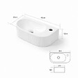 OTITEC - Lave-mains mural droite -40 x 21,5 cm -Blanc rainuré -NOVA - vignette