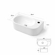 OTITEC - Lave-mains mural droite -42 x 22 cm -Blanc -NOVA - vignette
