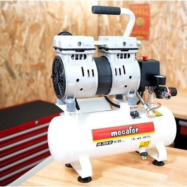 MECAFER - COMPRESSEUR DEBRUITE 6L 0,75HP SILTECH - MECAFER - 425513 - large