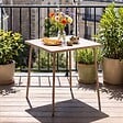 OVIALA - Table de jardin carrée en métal 4 places 70 cm taupe - Palavas - vignette