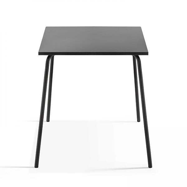 OVIALA - Table de jardin carrée en métal 4 places 70 cm gris anthracite - Palavas - large