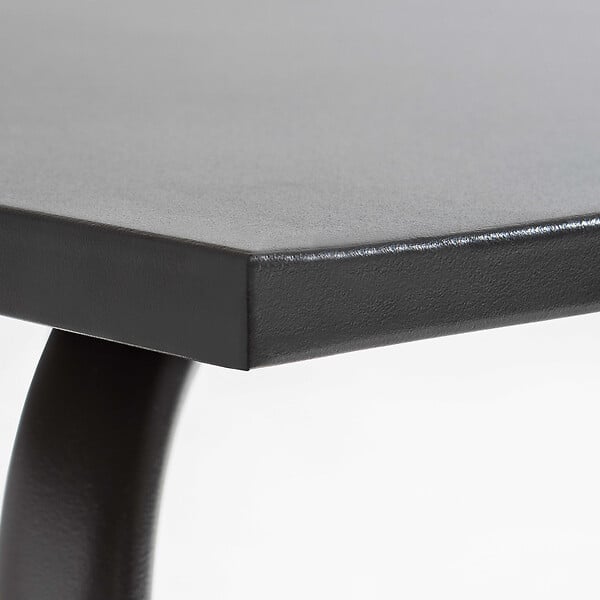 OVIALA - Table de jardin carrée en métal 4 places 70 cm gris anthracite - Palavas - large