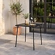OVIALA - Table de jardin carrée en métal 70 cm 4 places noir - Palavas - vignette