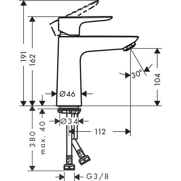 HANSGROHE - Metropol Mitigeur de lavabo 110 sans tirette ni vidage, Bronze brossé (71712140) - large