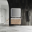KIAMAMI VALENTINA - Meuble De Salle De Bain Suspendu 100Cm Chêne Doré Sans Miroir | Cortina - vignette
