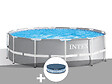 INTEX - Kit piscine tubulaire Intex Prism Frame ronde 3,66 x 0,99 m + Bâche de protection - vignette