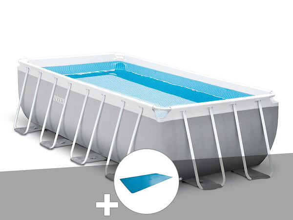INTEX - Kit piscine tubulaire Intex Prism Frame rectangulaire 4,88 x 2,44 x 1,07 m + Bâche à bulles - large