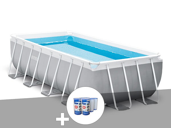 INTEX - Kit piscine tubulaire Intex Prism Frame rectangulaire 4,88 x 2,44 x 1,07 m + 6 cartouches de filtration - large