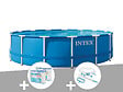 INTEX - Kit piscine tubulaire Intex Metal Frame ronde 4,57 x 1,22 m + 6 cartouches de filtration + Kit d'entretien - vignette