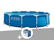 INTEX - Kit piscine tubulaire Intex Metal Frame ronde 3,66 x 0,76 m + Bâche à bulles - vignette