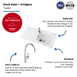 VILLEROY ET BOCH - Evier   Tudor + mitigeur cuisine Bauloop bec haut - vignette