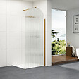 OTITEC - Paroi de douche italienne flûtée - 110 x 195 cm - Or brossé - SIENA - vignette
