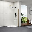OTITEC - Paroi de douche italienne Clear - 100 x 195 cm - Or brossé - SIENA - vignette