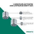 PRESTO - Lot de 2 aérateurs antitartre avec limiteur de débit 1,9 l/min F 22x1 chromé - vignette