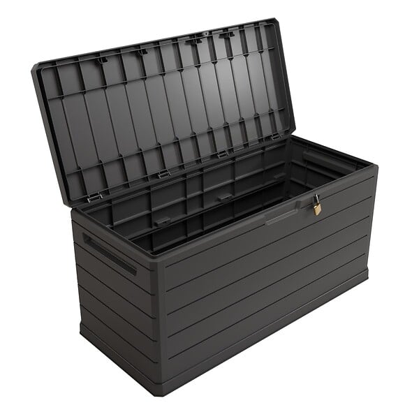 ARTPLAST - Coffre de rangement extérieur 350L - Coffre de Jardin Gris 118.5x52x57cm - Poignées de transport - Résistant à l'eau ArtPlast - large