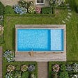 ALTANKA - Piscine hors sol en bois AQUA 10.2 x 5.2 - H.1.45 m avec plage, bleu pâle, cadre en métal - sans dalle - BAS7310OSPU+PLA310 - vignette