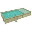 ALTANKA - Piscine hors sol en bois AQUA 10.2 x 5.2 - H.1.45 m avec plage, sable, fixations à sceller - BAS7310OSPI3+PLA310 - vignette