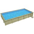 ALTANKA - Piscine hors sol en bois AQUA 10.2 x 5.2 - H.1.45 m, bleu pâle, fixations à visser - BAS7310OSPL - vignette