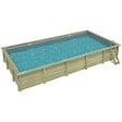 ALTANKA - Piscine hors sol en bois AQUA 10.2 x 5.2 - H.1.45 m, gris clair, cadre en métal - sans dalle - BAS7310OSPU2 - vignette