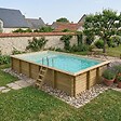 ALTANKA - Piscine hors sol en bois AQUA 10.2 x 5.2 - H.1.45 m avec plage, sable, fixations à visser - BAS7310OSPL3+PLA310 - vignette