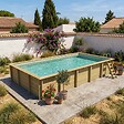 ALTANKA - Piscine hors sol en bois AQUA 10.2 x 5.2 - H.1.45 m, sable, fixations à visser - BAS7310OSPL3 - vignette