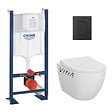 GROHE - Rapid SL Pack WC bâti-support + WC sans bride Vitra S60 + Abattant SoftClose + Plaque noir mat (RapidSL-S60-KF0) - vignette