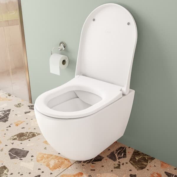 GROHE - Pack WC Bâti-support Rapid SL + WC sans bride Vitra S60 + Abattant SoftClose + Plaque chrome (RapidSL-S60-1) - large