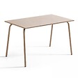 OVIALA - Ensemble table de jardin et 4 fauteuils en métal taupe - Palavas - vignette