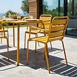OVIALA - Ensemble table de jardin et 4 fauteuils en métal jaune - Palavas - vignette