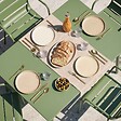 OVIALA - Ensemble table de jardin et 4 fauteuils en métal vert cactus - Palavas - vignette