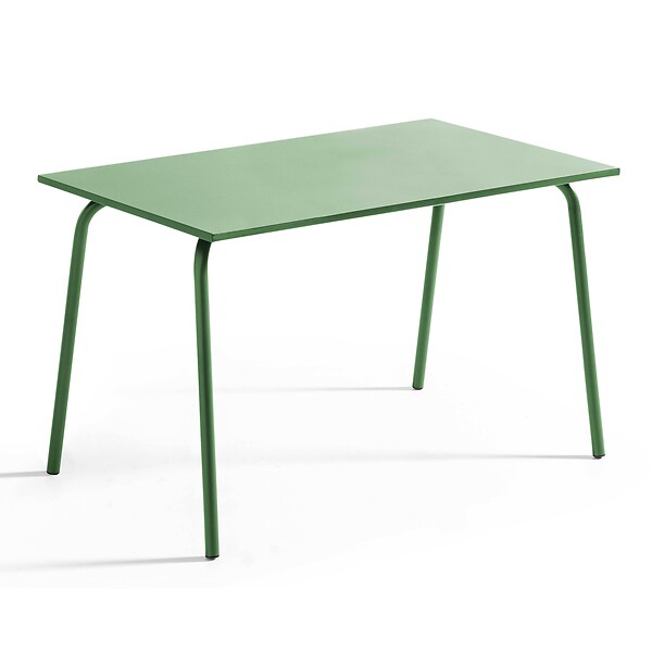 OVIALA - Ensemble table de jardin et 4 fauteuils en métal vert cactus - Palavas - large