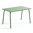 OVIALA - Ensemble table de jardin et 4 fauteuils en métal vert cactus - Palavas - vignette