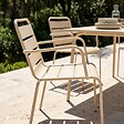 OVIALA - Ensemble table de jardin et 4 fauteuils en métal ivoire - Palavas - vignette