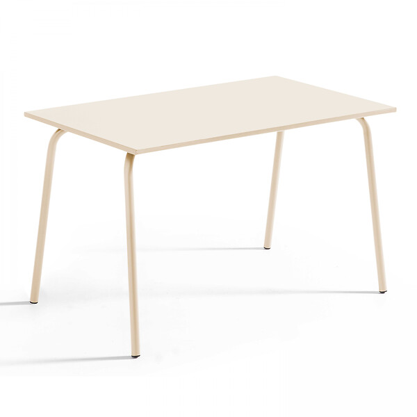 OVIALA - Ensemble table de jardin et 4 fauteuils en métal ivoire - Palavas - large