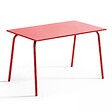 OVIALA - Ensemble table de jardin et 4 fauteuils en métal rouge - Palavas - vignette