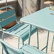 OVIALA - Ensemble table de bar et 4 chaises hautes en métal turquoise - Palavas - vignette