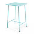 OVIALA - Ensemble table de bar et 4 chaises hautes en métal turquoise - Palavas - vignette