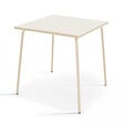 OVIALA - Ensemble table de jardin carrée et 2 fauteuils acier ivoire - Palavas - vignette