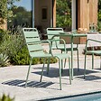 OVIALA - Ensemble table de jardin et 4 fauteuils en métal vert sauge - Palavas - vignette