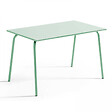 OVIALA - Ensemble table de jardin et 4 fauteuils en métal vert sauge - Palavas - vignette